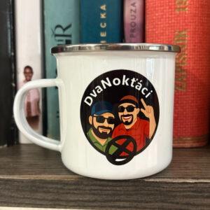 SMALTOVANÝ PLECHOVÝ HRNEK DVA NOKŤÁCI