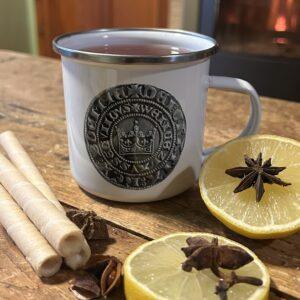 SMALTOVANÝ PLECHOVÝ HRNEK PRAŽSKÝ GROŠ