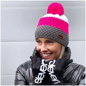 Pletená čepice Eleven Pom Pink