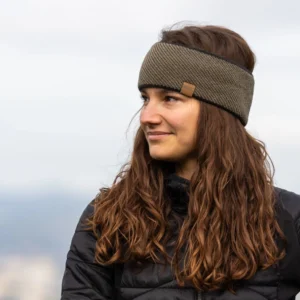 Pletená čelenka Eleven Slim Olive